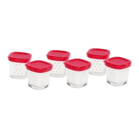 Tefal XF100501 Set 6 Tarros Tapa Roja para Yogurtera Multi Délices Express