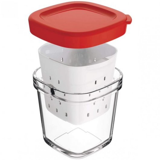 Tefal XF100501 Set 6 Tarros Tapa Roja para Yogurtera Multi Délices Express