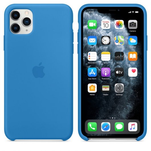 Apple Case Funda de Silicona Azul Surfero para iPhone 11 Pro Max