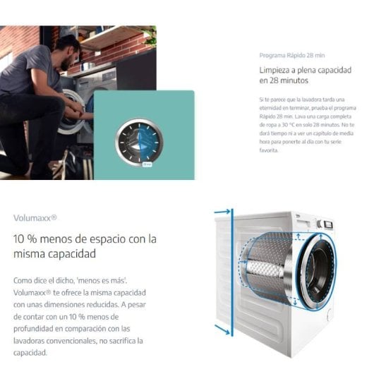 Beko WTE 7611 BWR Lavadora de Carga Frontal 7Kg D Blanco