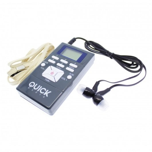 Quick Media Radio FM Pantalla LCD con Hora y DSP