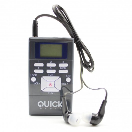 Quick Media Radio FM Pantalla LCD con Hora y DSP