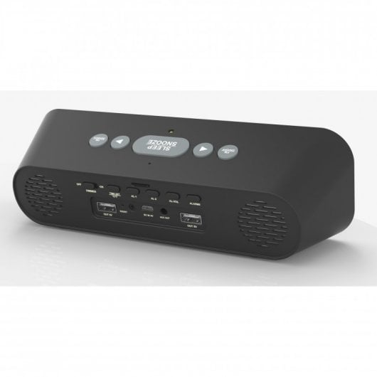 Quick Media Radio FM Despertador/Calendario/Hora y Temperatura + 2 x USB