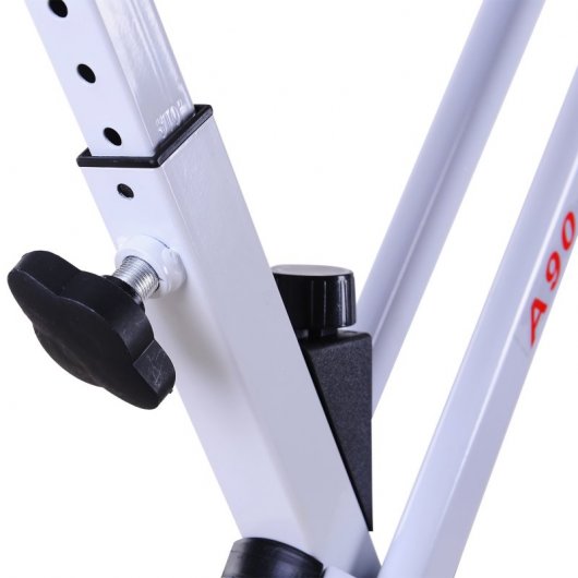 HomCom Bicicleta de Fitness Plegable Blanca/Roja