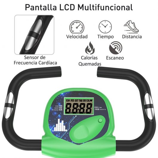 HomCom Bicicleta Estática Profesional Blanco/Verde