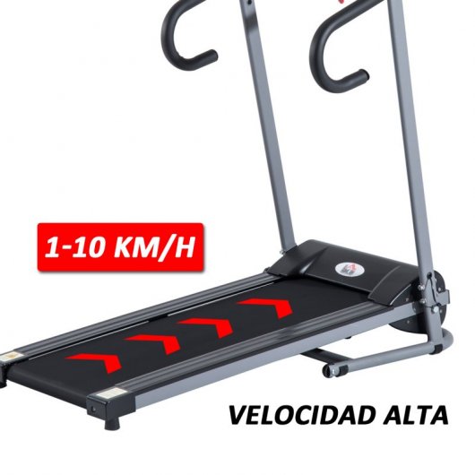HomCom Cinta de Correr Plegable Negra/Plata