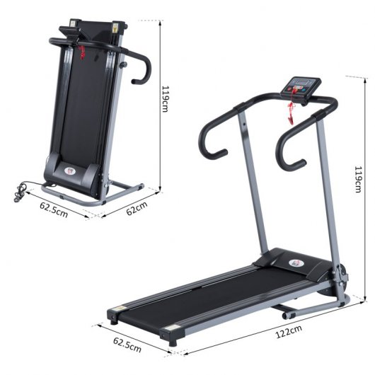HomCom Cinta de Correr Plegable Negra/Plata
