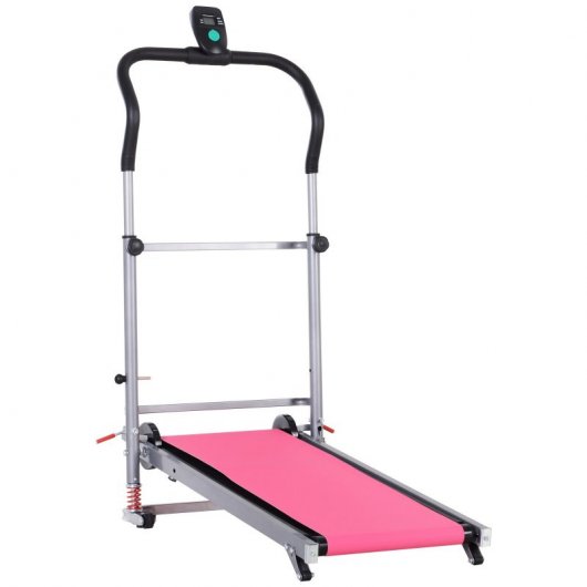 HomCom Cinta de Correr Manual Plegable Gris/Roja
