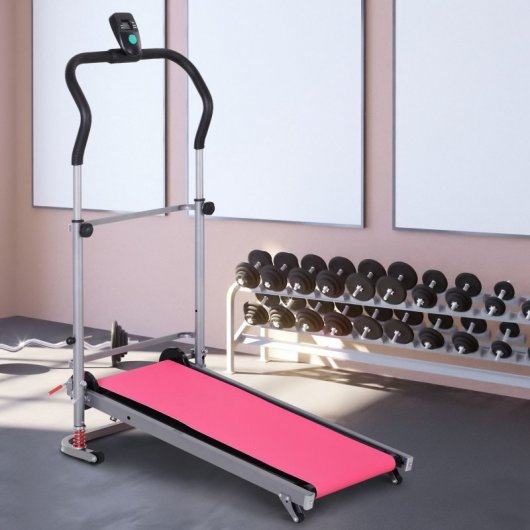HomCom Cinta de Correr Manual Plegable Gris/Roja