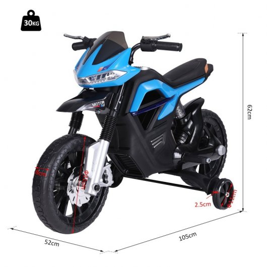 HomCom Moto Eléctrica 6V Negra/Azul
