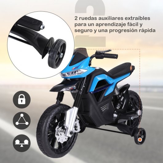 HomCom Moto Eléctrica 6V Negra/Azul