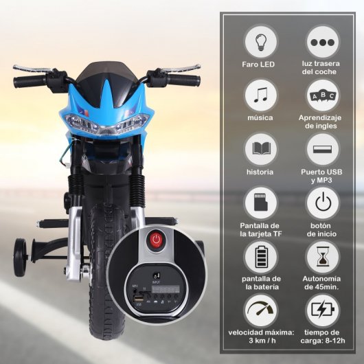 HomCom Moto Eléctrica 6V Negra/Azul