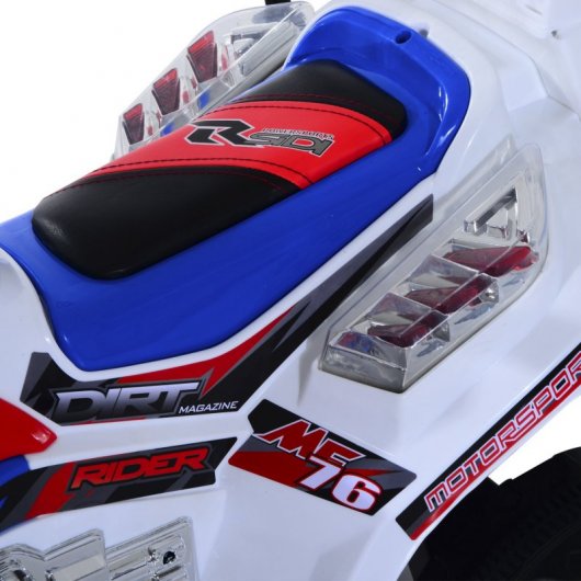 HomCom Triciclo Moto Eléctrica Policía 6V Blanco