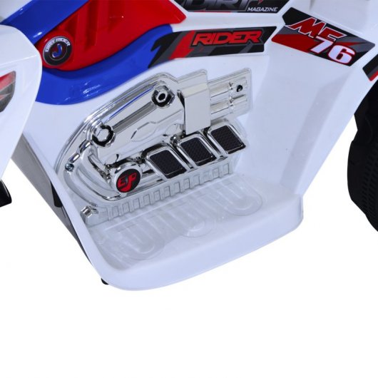 HomCom Triciclo Moto Eléctrica Policía 6V Blanco