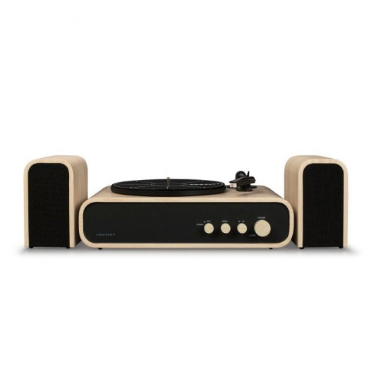 Crosley GIG Tocadiscos Bluetooth con Altavoces Externos Madera Natural