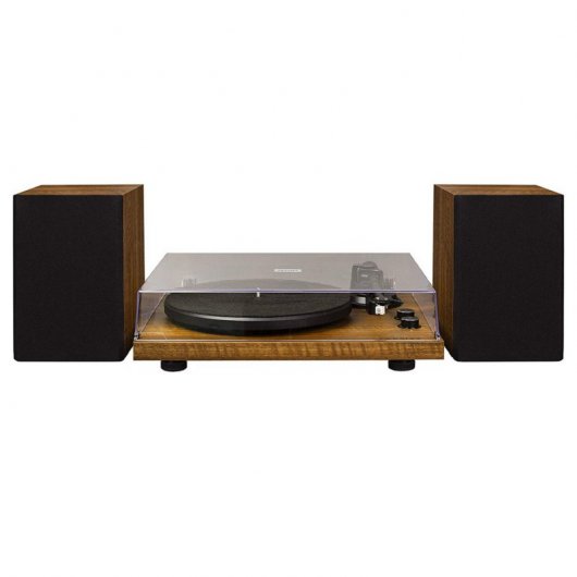 Crosley C62 Tocadiscos Bluetooth con Altavoces Madera Nuez
