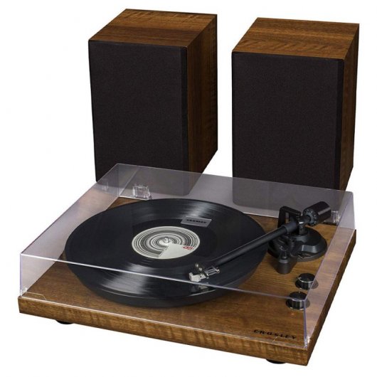 Crosley C62 Tocadiscos Bluetooth con Altavoces Madera Nuez