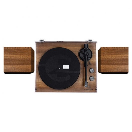 Crosley C62 Tocadiscos Bluetooth con Altavoces Madera Nuez