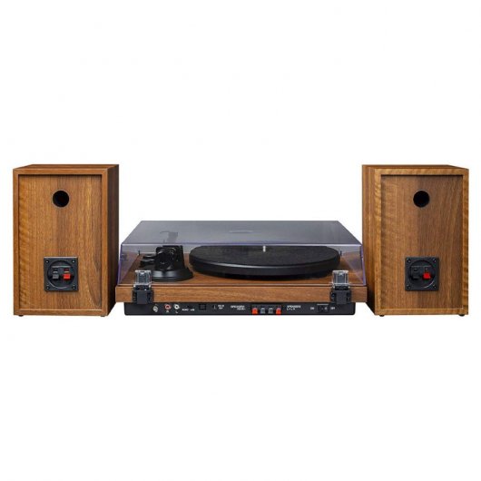 Crosley C62 Tocadiscos Bluetooth con Altavoces Madera Nuez