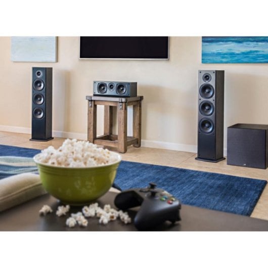 Enceintes Polk Audio T50 sur pied filaires 150W finition chêne noir