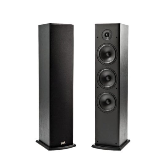 Enceintes Polk Audio T50 sur pied filaires 150W finition chêne noir