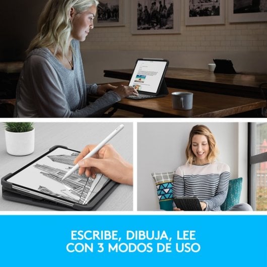 Logitech Slim Folio Pro Funda con Teclado Retroiluminado para iPad Pro 11" (1/2/3/4 Generación)