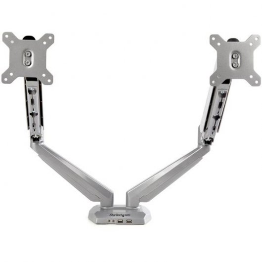 StarTech Brazo Soporte de 2 Monitores VESA 15 a 32" Hub 2xUSB
