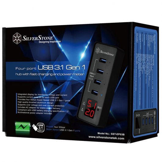Silverstone SST-EP03 v2.0 4-Port USB 3.1 Hub