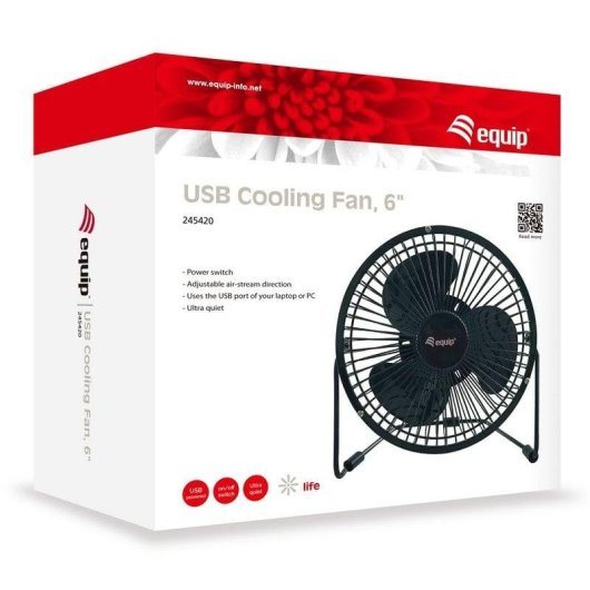 Ventoinha de Sobremesa USB Equip Life 6" Silenciosa Compacta Preta