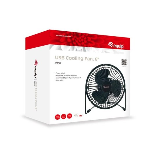 Ventoinha de Sobremesa USB Equip Life 6" Silenciosa Compacta Preta