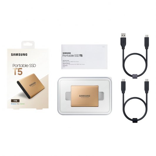 Samsung T5 SSD Externo 1TB USB 3.1 Dorado