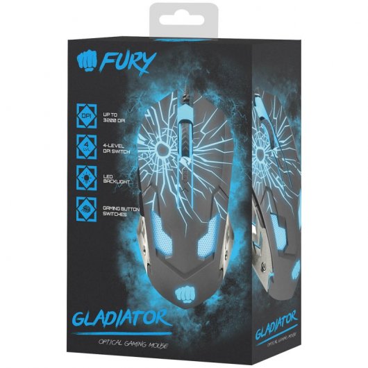 Fury Gladiator Rato Gaming 3200 DPI Preto