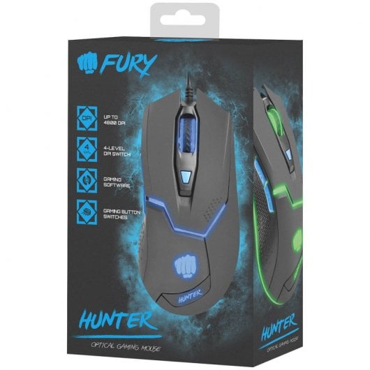 Souris de jeu Fury Hunter 4800 DPI noire