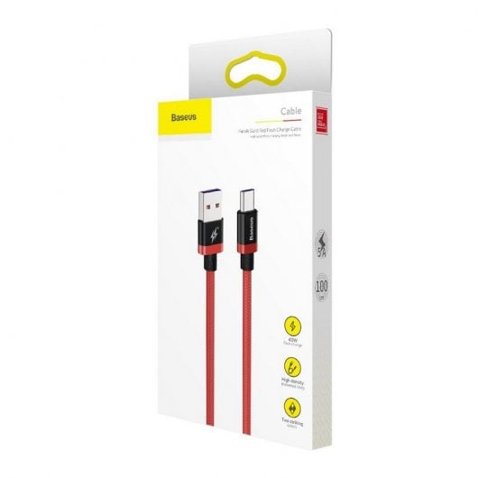 Baseus Cable USB Tipo-C QC3.0 40W 1m Rojo