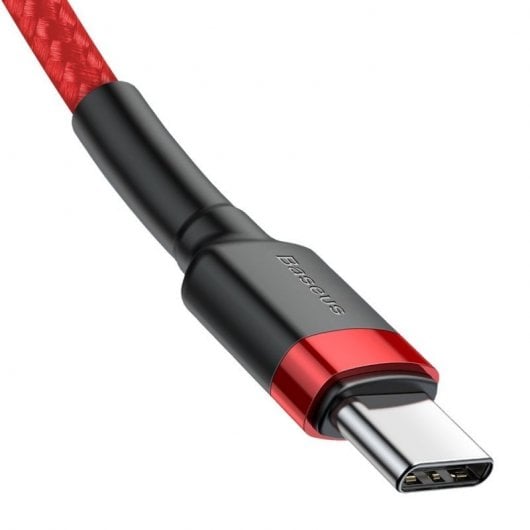 Baseus Cafule Cable USB Tipo-C a Tipo-C Carga Rápida 3.0 Power Delivery 2.0 60W 2m Rojo