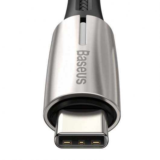 Baseus Water Drop-Shaped Lamp Cable USB Tipo-C a Tipo-C QC 3.0 PD 2.0 60W 1m Negro