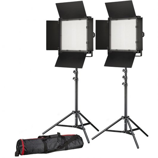 Bresser LS-900 Set de Iluminación Foto/Vídeo 2 Lámparas LED 54W + 2 Soportes