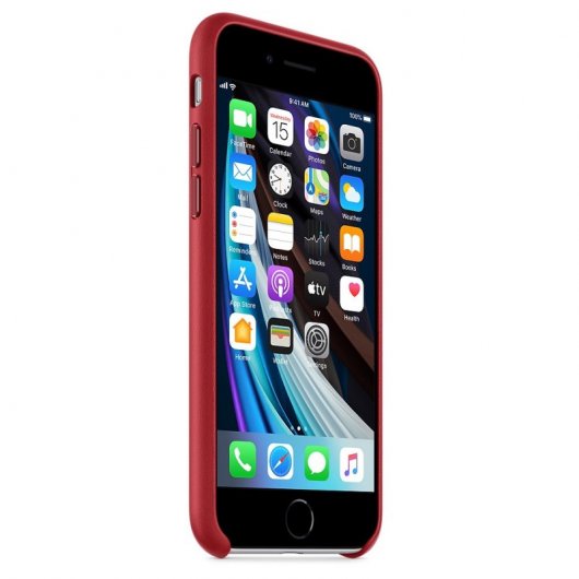 Apple Funda de Piel Roja para iPhone SE 2020