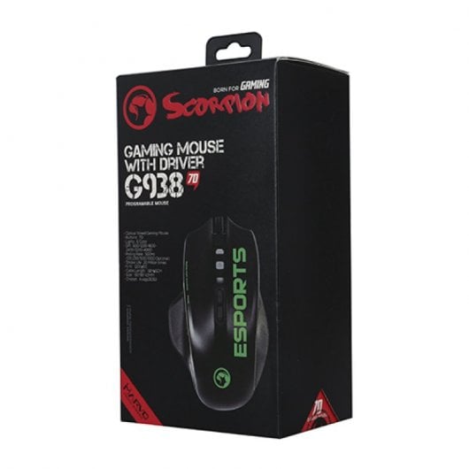 Scorpion G938 Gaming-Maus 4000 DPI Schwarz/Grün