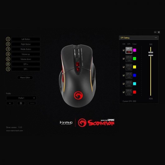 Scorpion G950 Ratón Gaming 4000 DPI Negro/Gris