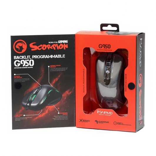 Scorpion G950 Ratón Gaming 4000 DPI Negro/Gris
