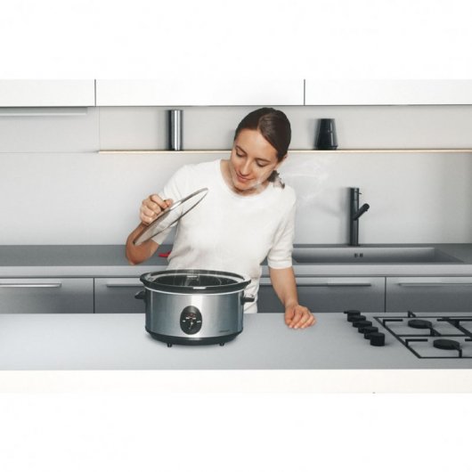 Mellerware Tempo Olla de Cocción Lenta 3.5L Acero Inoxidable