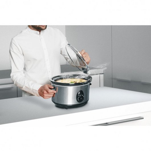 Mellerware Tempo Olla de Cocción Lenta 3.5L Acero Inoxidable