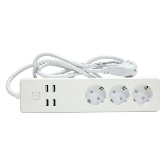 Tomada Inteligente Woox R4028 Wi-Fi Controle por voz 3 AC 4 USB