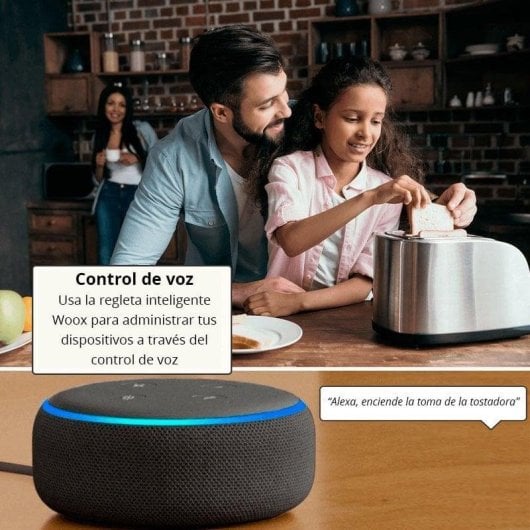 Tomada Inteligente Woox R4028 Wi-Fi Controle por voz 3 AC 4 USB