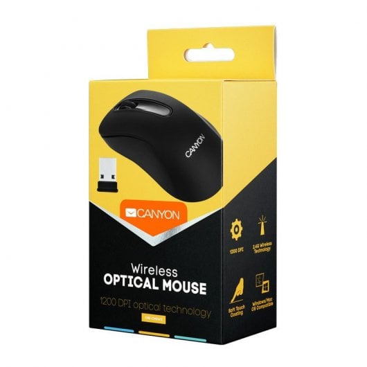 Canyon CNE-CMSW2 Ratón Óptimo Inalámbrico 1200DPI