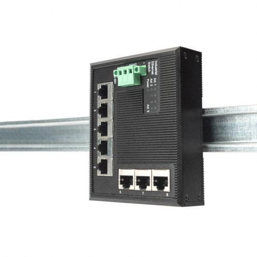 Digitus Switch di rete Gigabit Ethernet a 8 porte, piatto, industriale, non gestito