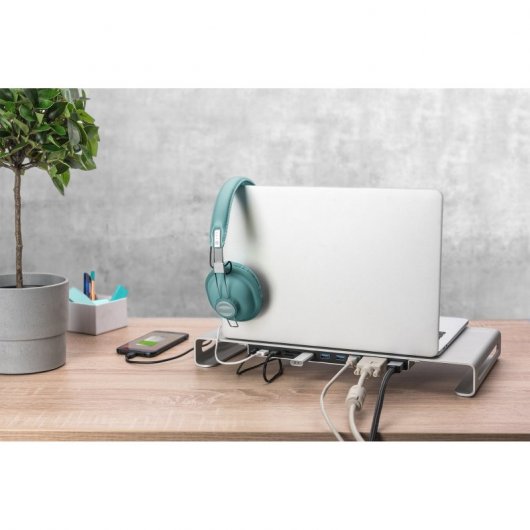 Digitus Soporte Monitor con Dockstation USB-C Aluminio