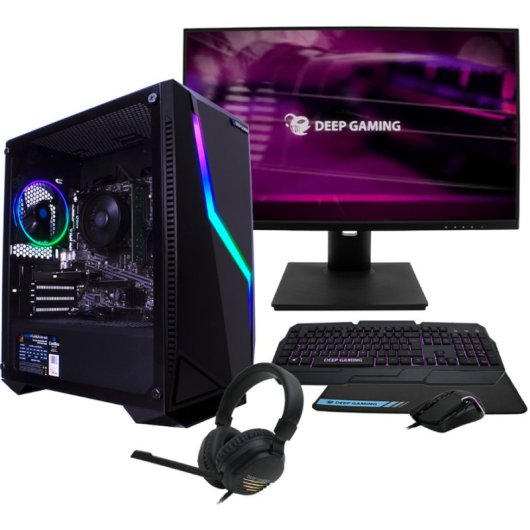 CoolBox Deep Gaming AMD Ryzen 5 5600G/16GB/1TB SSD + Monitor 24" Regulable + Setup Gamer