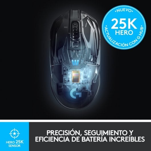 Logitech G Logitech G903 LIGHTSPEED Mouse da Gaming Wireless con Sensore HERO 25K, 140h e 1h con Batteria Ricaricabile, RGB LIGHTSYNC, Compatibile con POWERPLAY, ambidestro, 107 g e 10 g opzionale, 25.600 DPI